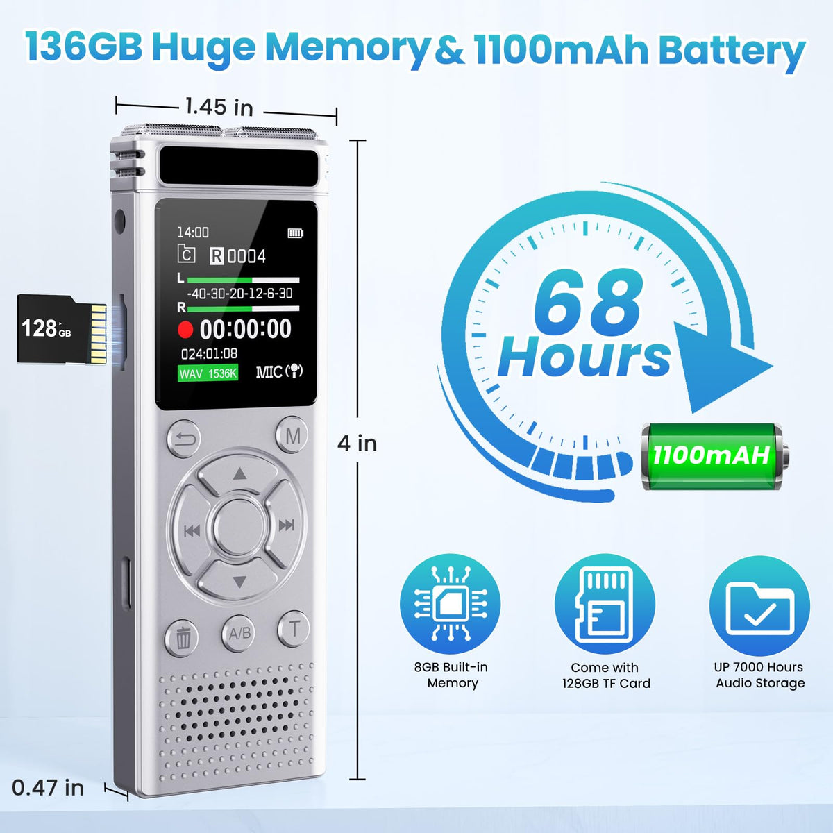 Digital Voice Recorder with Playback X710513