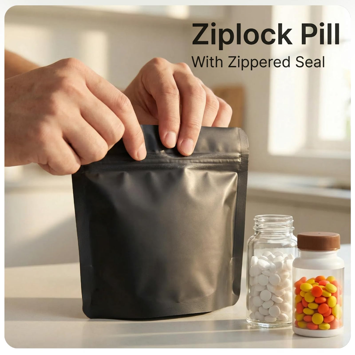 200pcs Zippered Waterproof Pet Pill Pouches Y27270