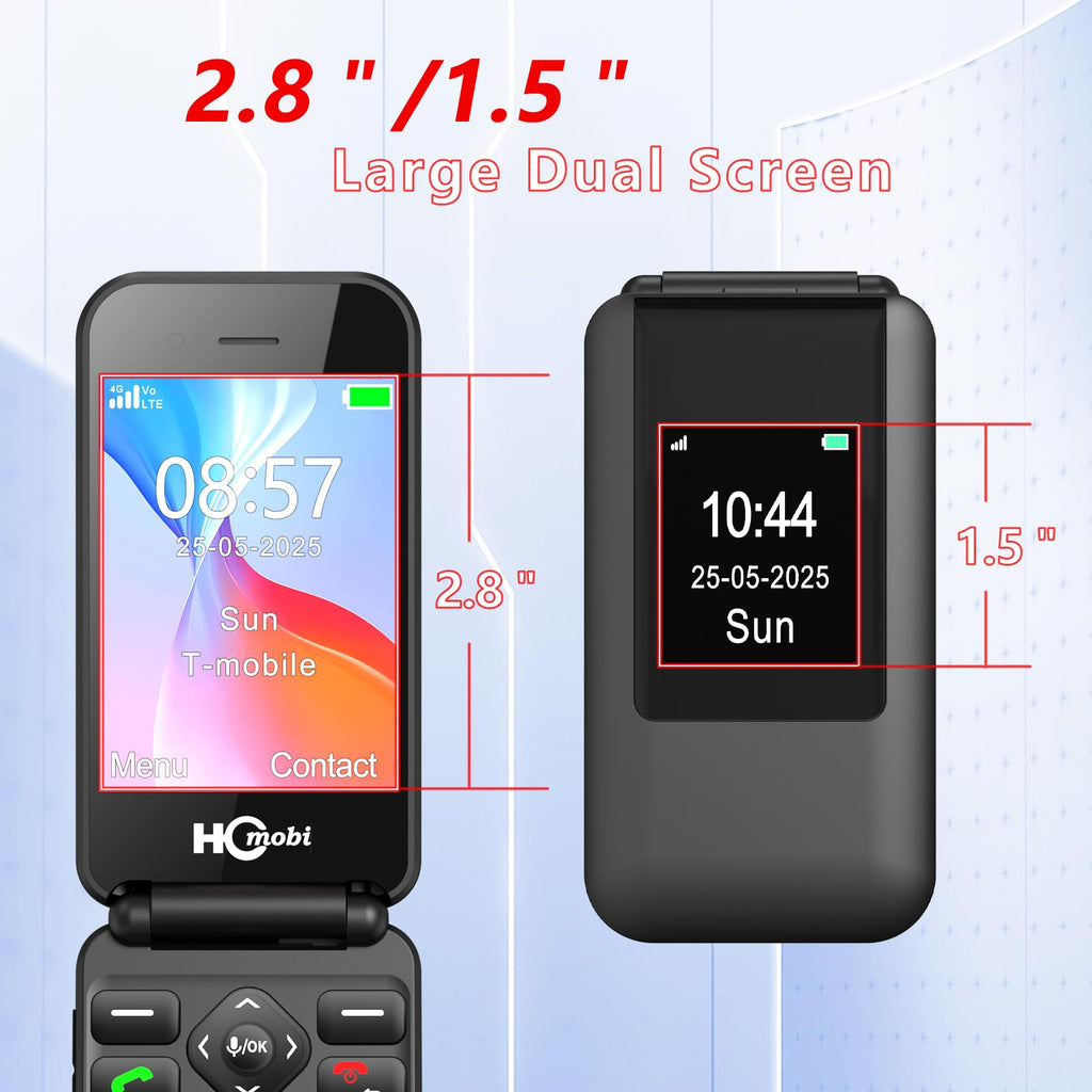 4G Unlocked Flip Phone Dual Screen D612