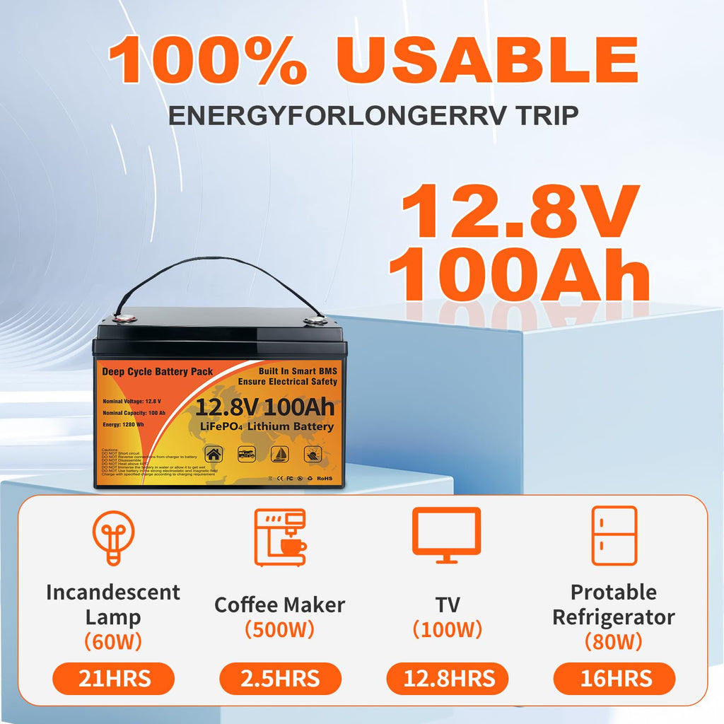 12V 100Ah LiFePO4 Deep Cycle Battery F9395
