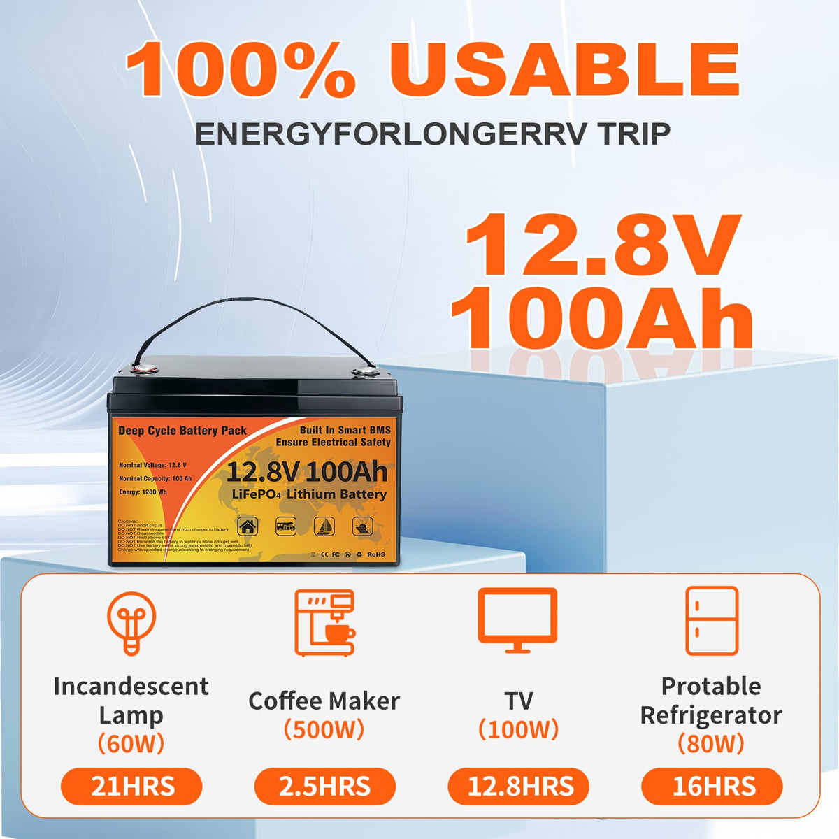 12V 100Ah LiFePO4 Deep Cycle Battery F9395