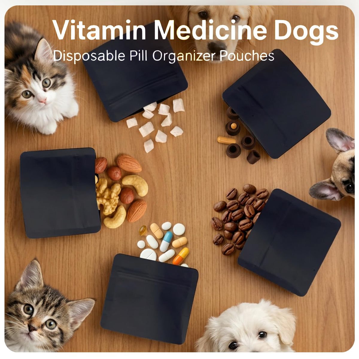 200pcs Zippered Waterproof Pet Pill Pouches Y27270