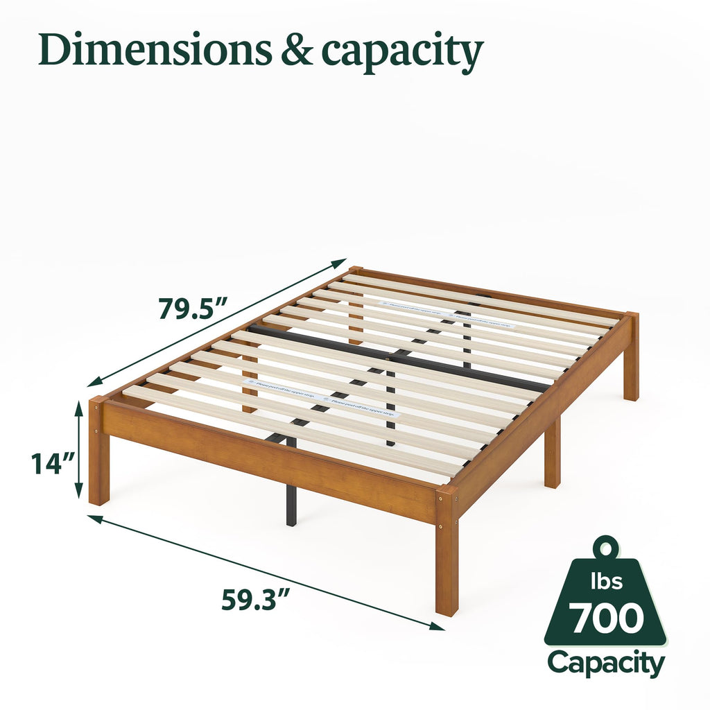 14 Inch Bamboo Platform Bed Frame, Queen T337200