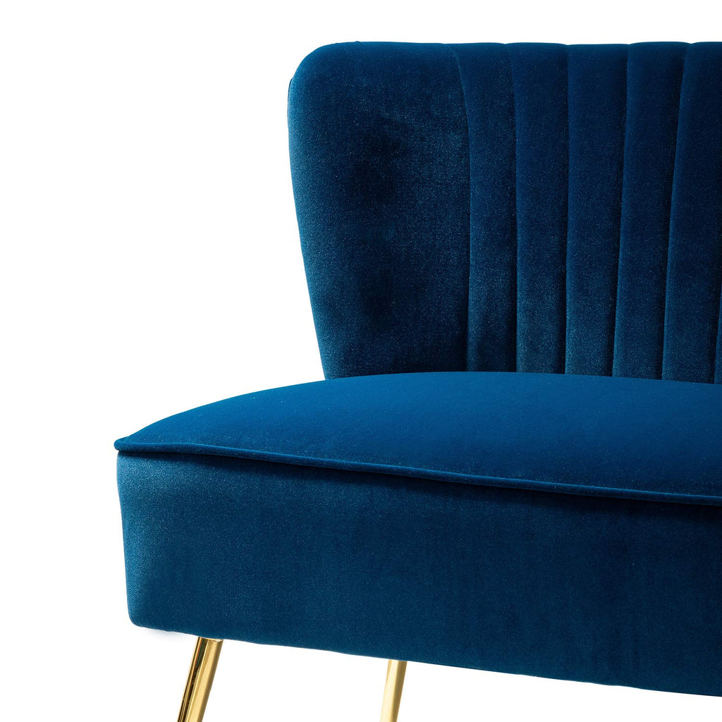 Navy Velvet Tufted Loveseat Sofa T965