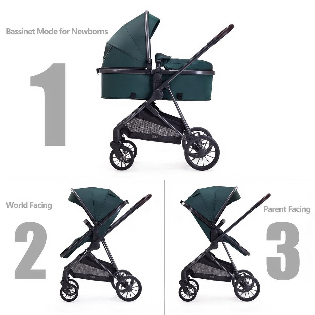 2 in 1 Convertible Reversible Seat Foldable Aluminum Alloy Stroller X73667