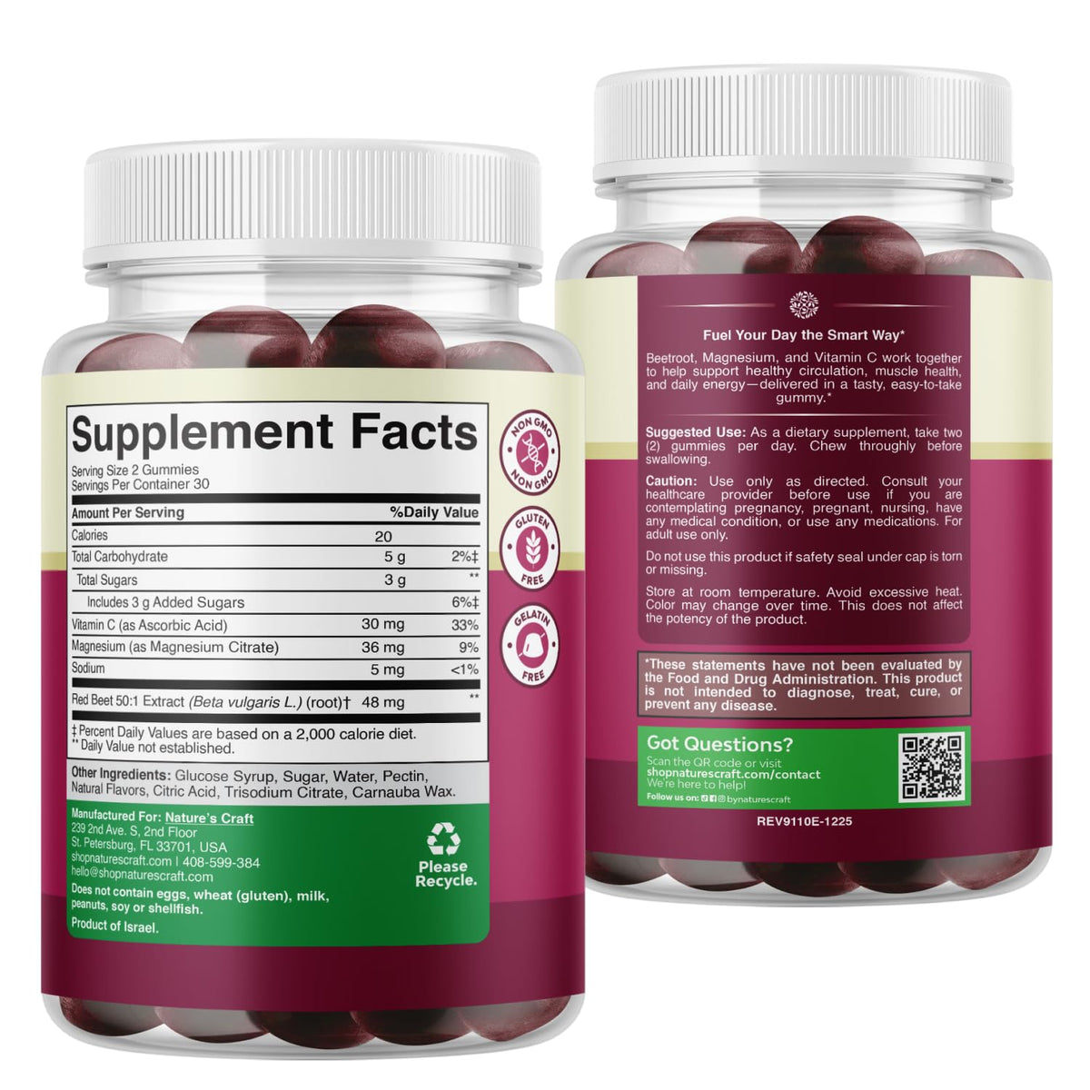 Beet Root Gummies with Vitamin C 60 Ct S340904