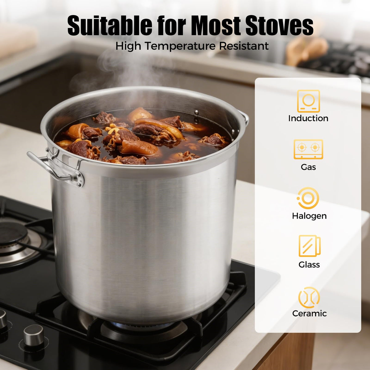 50 Quart Stainless Steel Stockpot with Lid T62084
