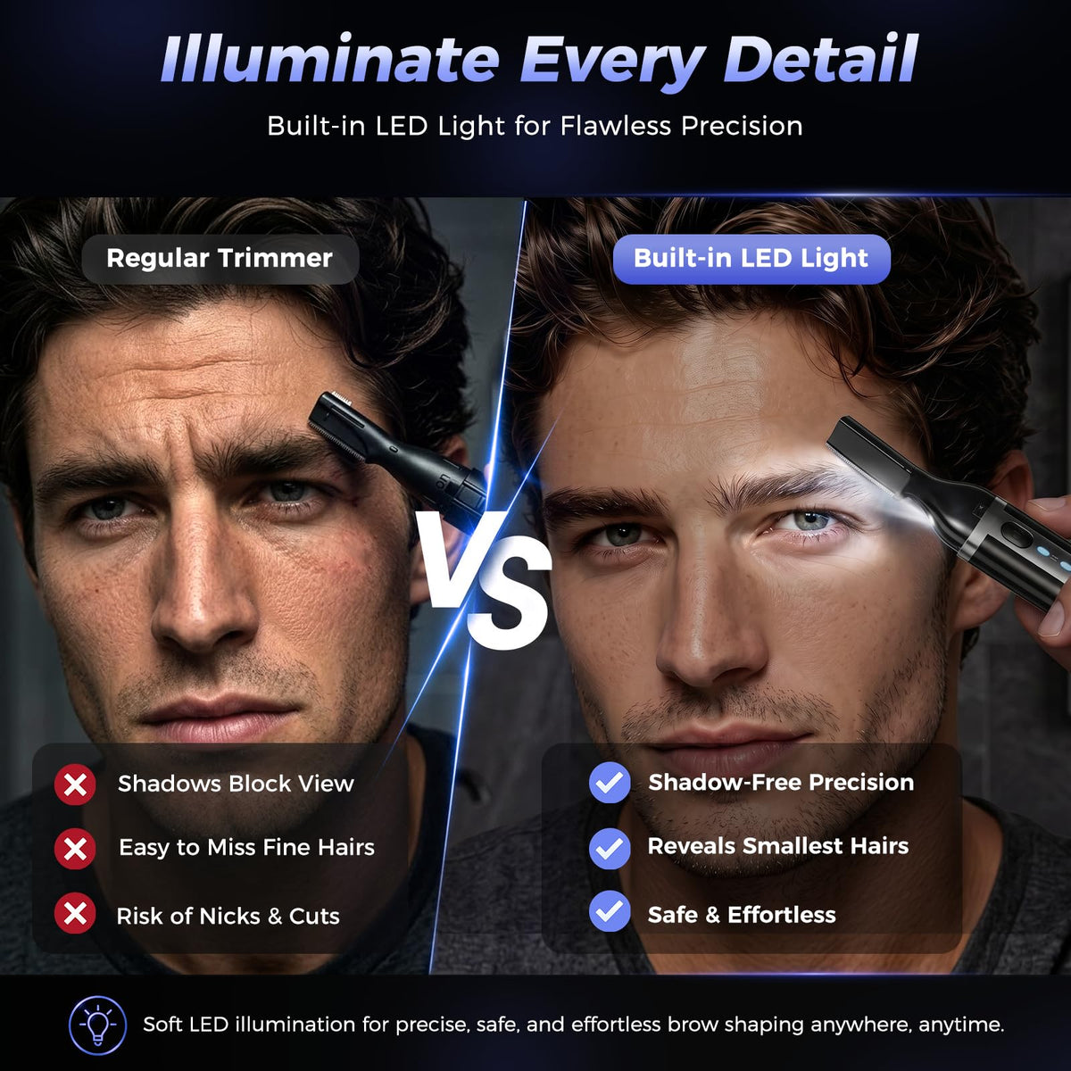 Electric Rechargeable Eyebrow Trimmer with Rinseable Blade N45456