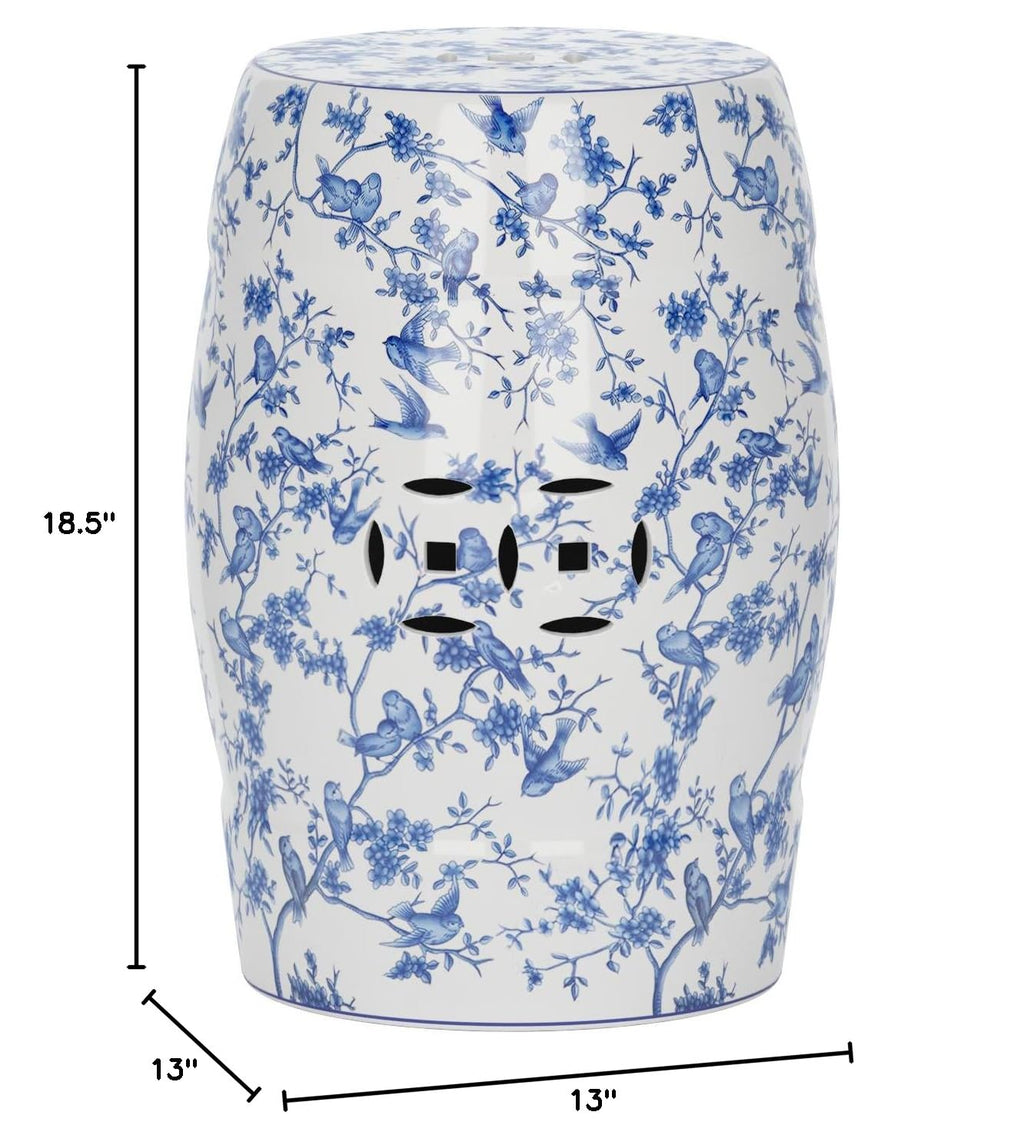 Blue Ceramic Garden Stool I9397