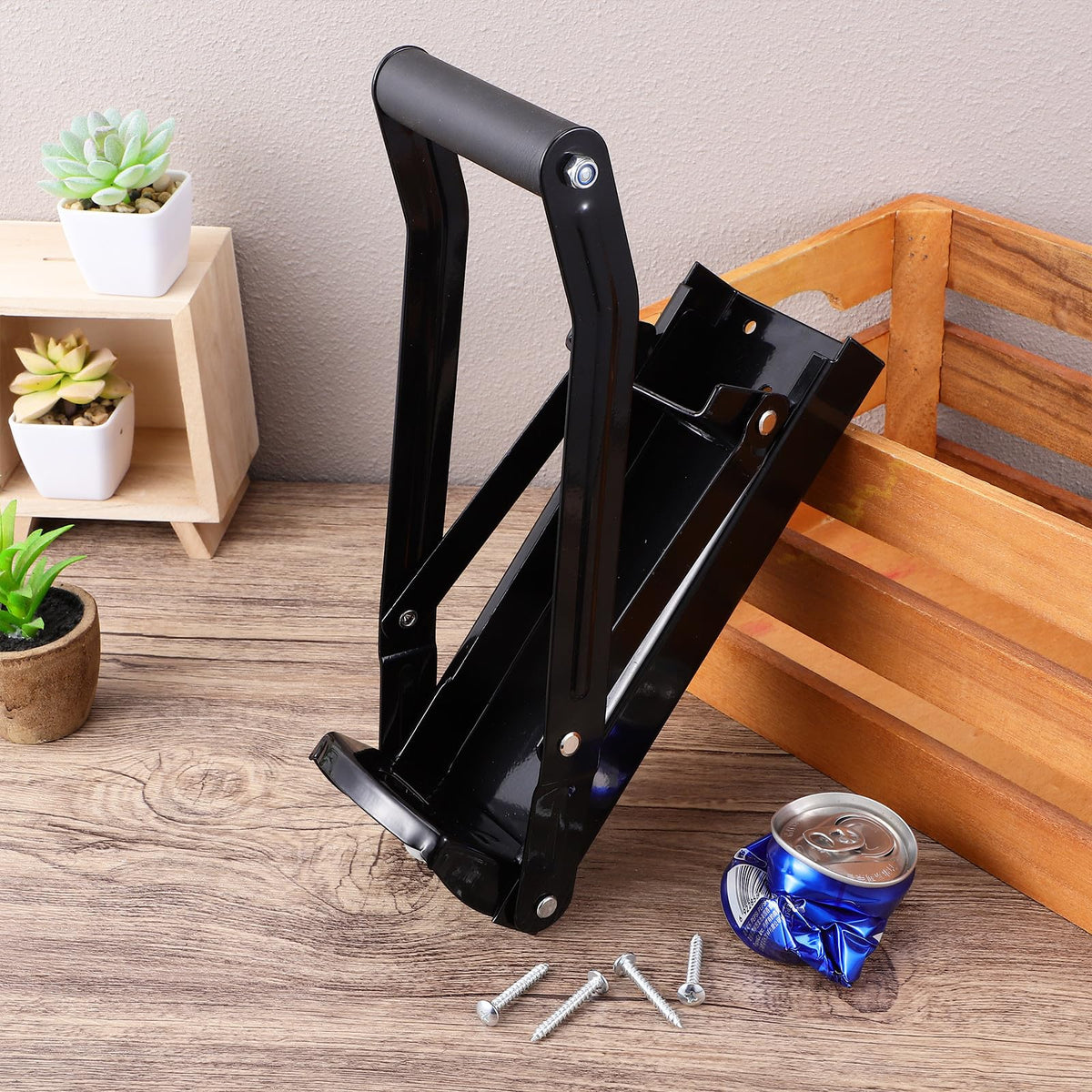 Wall Mounted Stainless Steel Can Crusher with Bottle Opener G3892