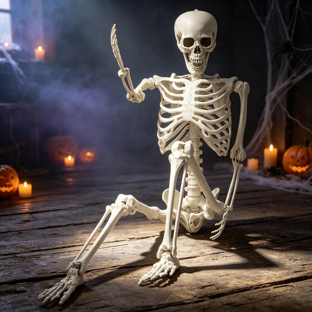 Life Size Poseable Skeleton with Movable Joints Z13345