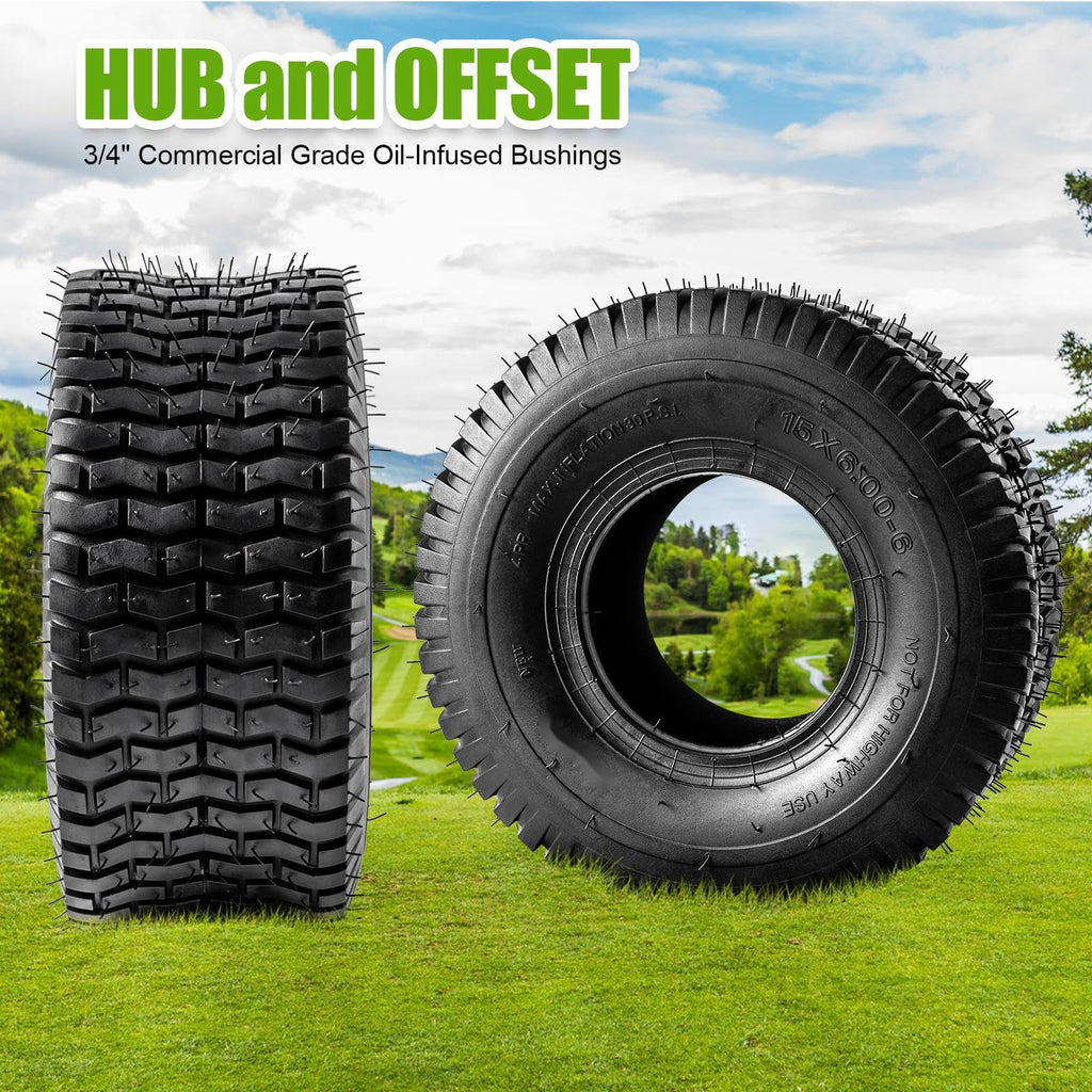 15x6.00-6 Lawn Mower Tire and Inner Tube 2PCS I175