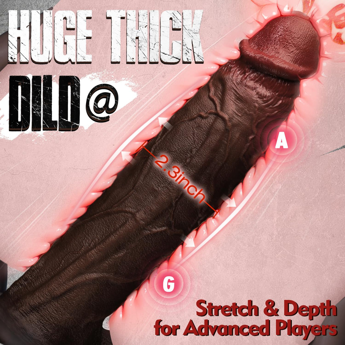 13 Inch Thick Black Dildo A9503