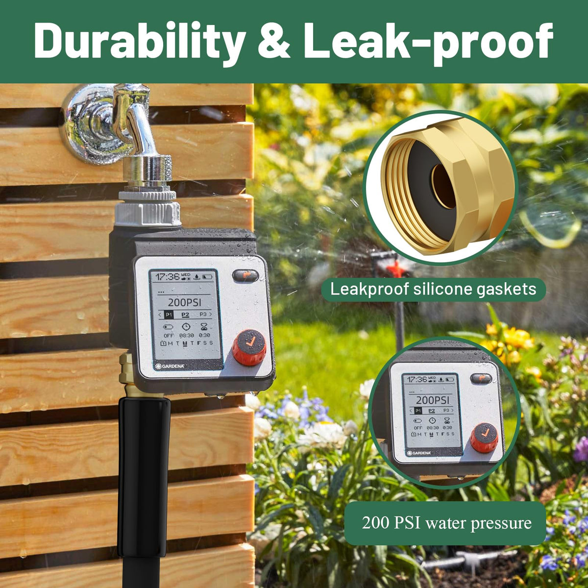100 ft 5/8 in Heavy Duty Flexible Rubber Hybrid Garden Hose W891359