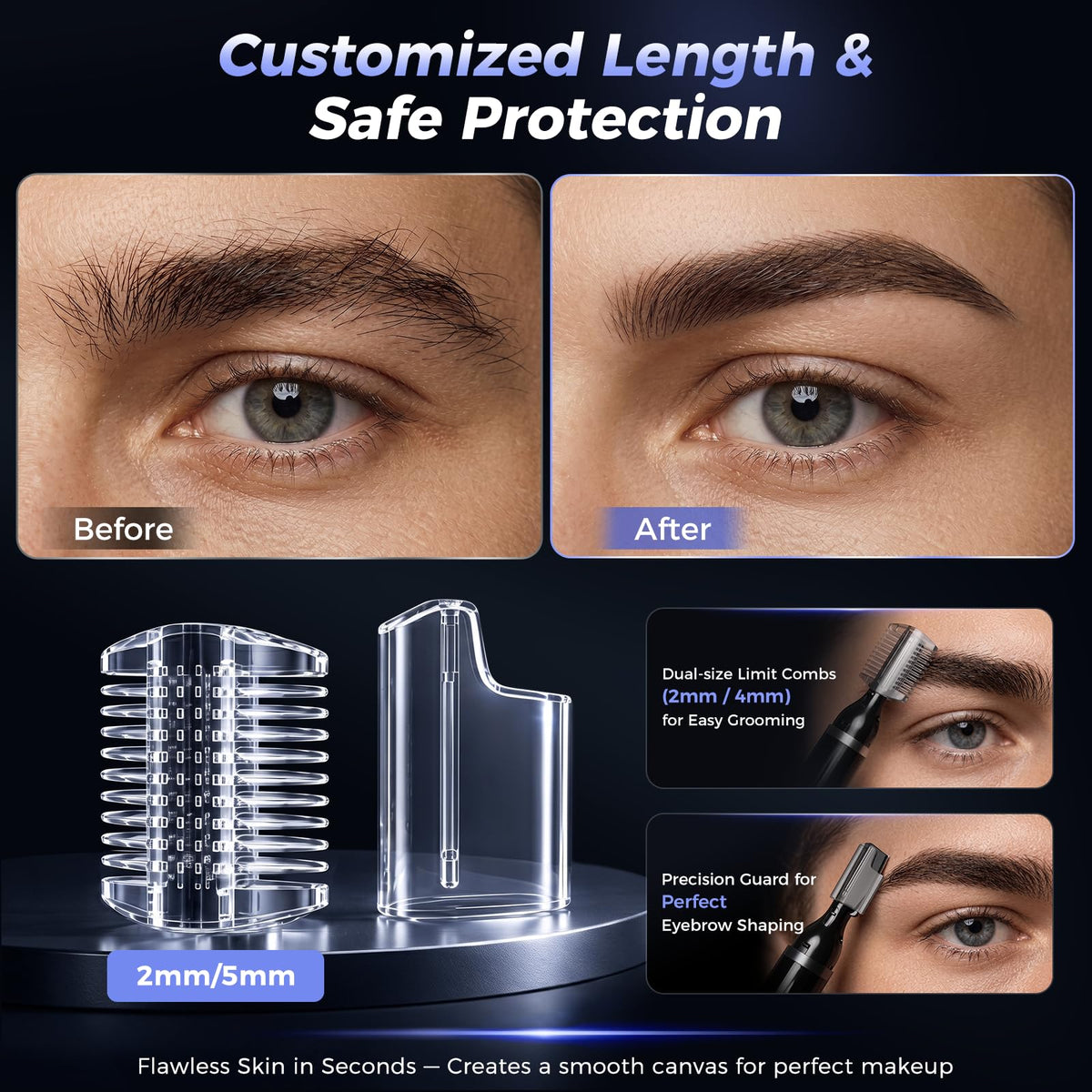 Electric Rechargeable Eyebrow Trimmer with Rinseable Blade N45456