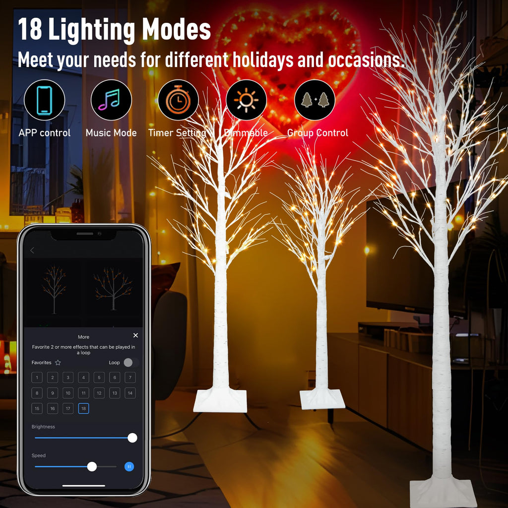 Lighted Birch Trees 4FT 5FT 6FT K801