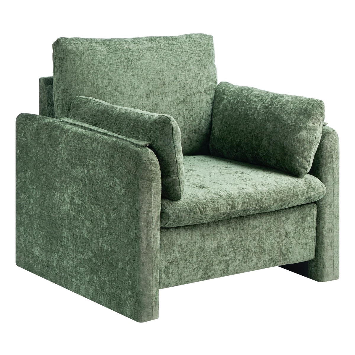 Oversized Green Accent Chair with Padded Arms K697