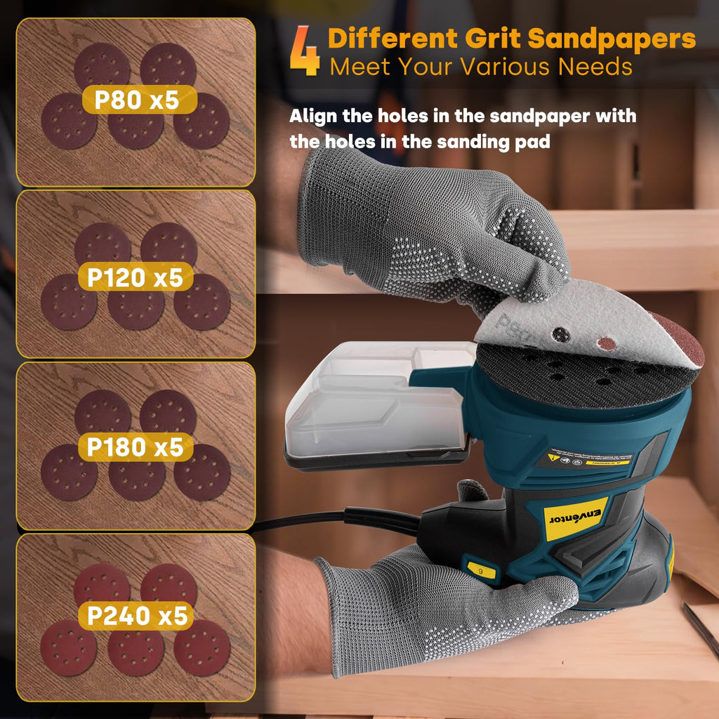 Orbital Sander with 6 Speeds, Dust Collection, 5 in, 3A Corded H6794