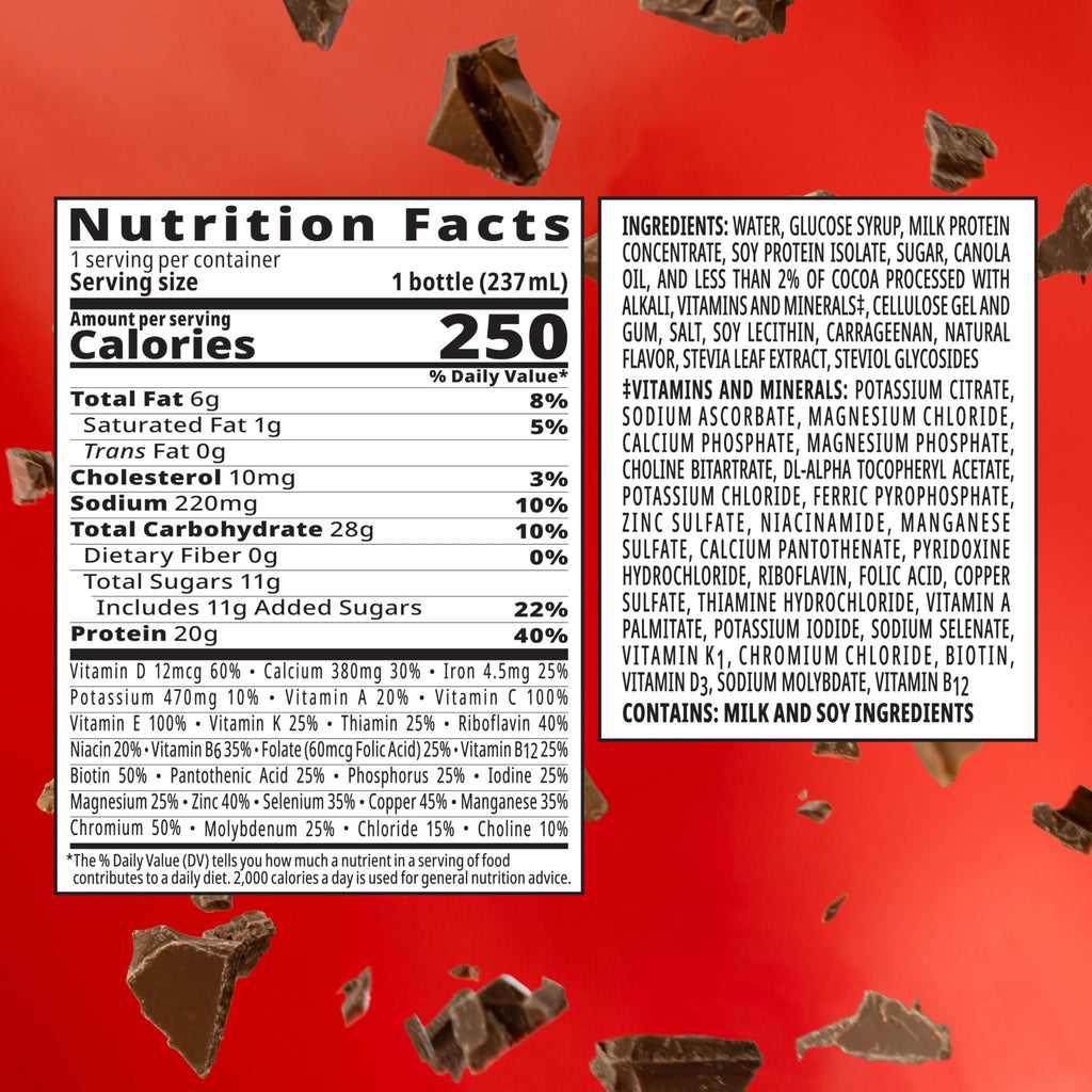 High Protein Nutritional Drink, Chocolate, 8 FL OZ, 12 pk C3953