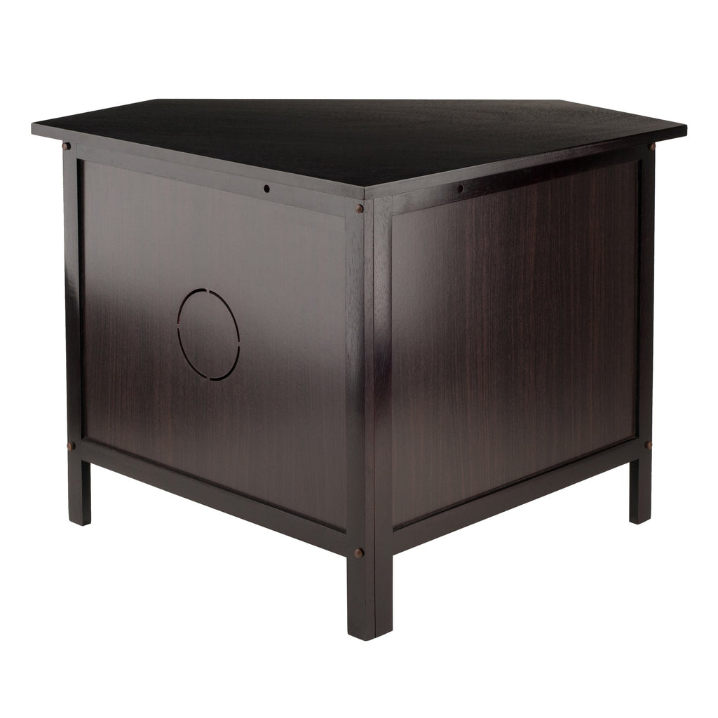 Compact Espresso Corner TV Stand B52801