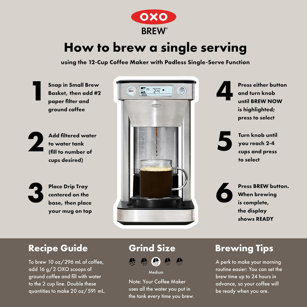 12-Cup Coffee Maker with Single-Serve Function U656069