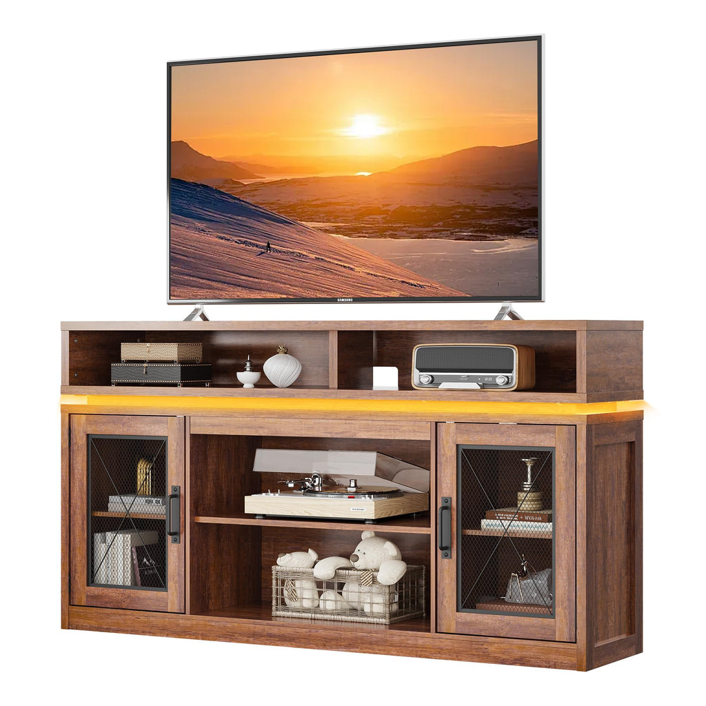 Brown TV Stand with LED Z6367
