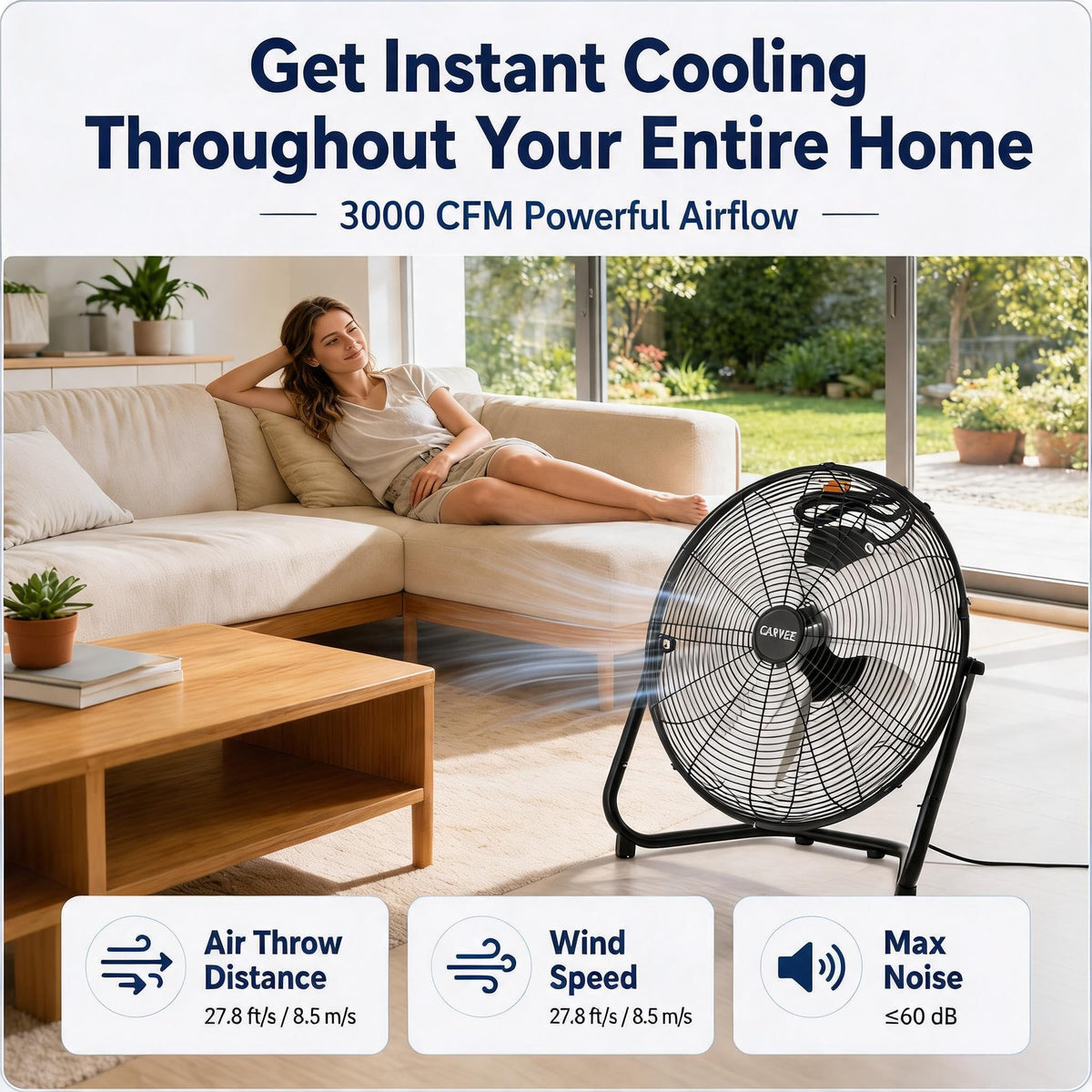 20 Inch High Velocity Floor Fan E99686
