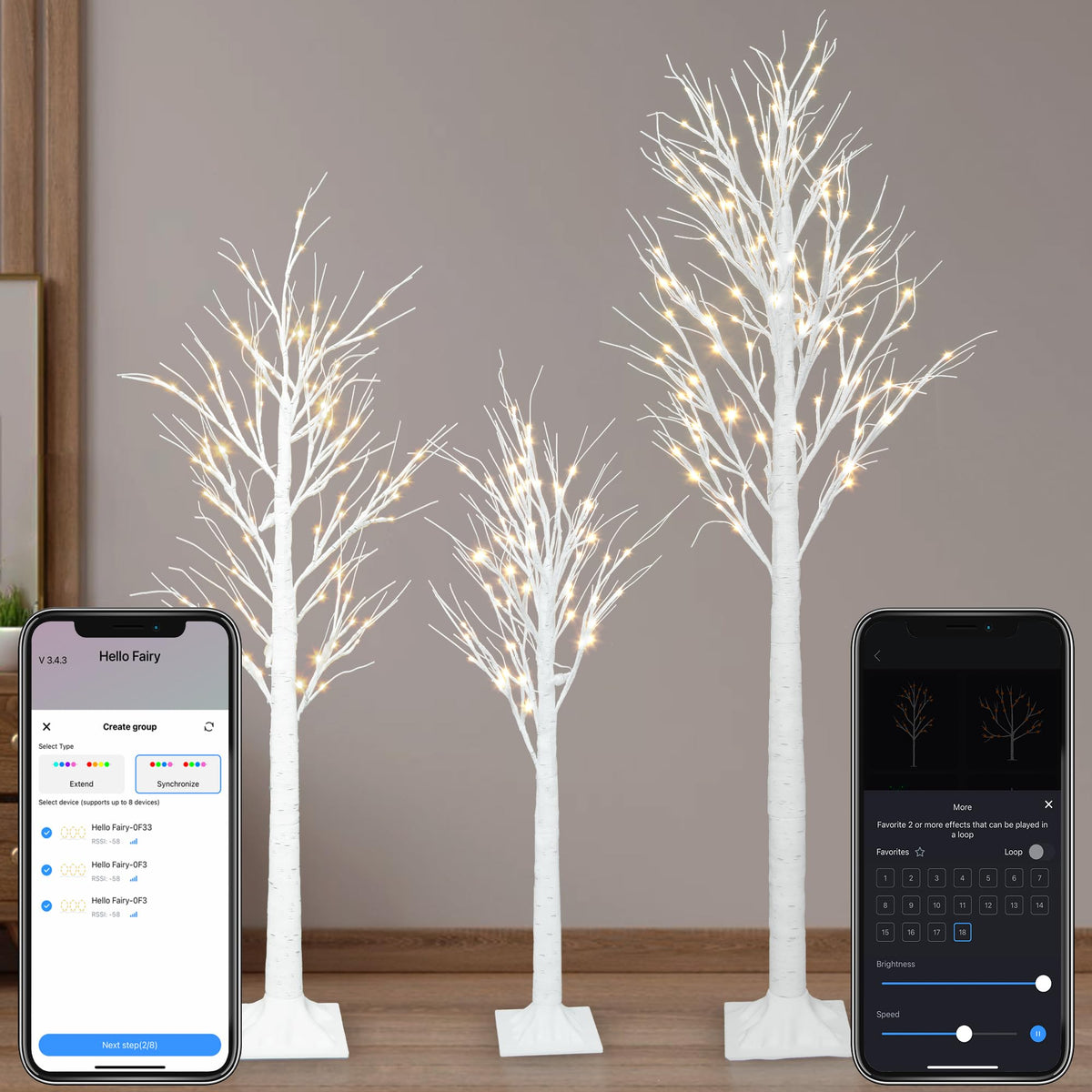 Lighted Birch Trees 4FT 5FT 6FT K801