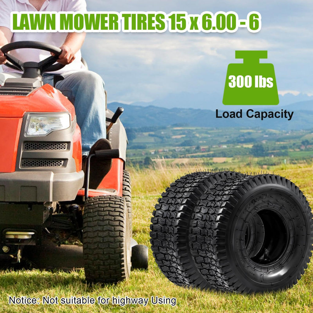15x6.00-6 Lawn Mower Tire and Inner Tube 2PCS I175