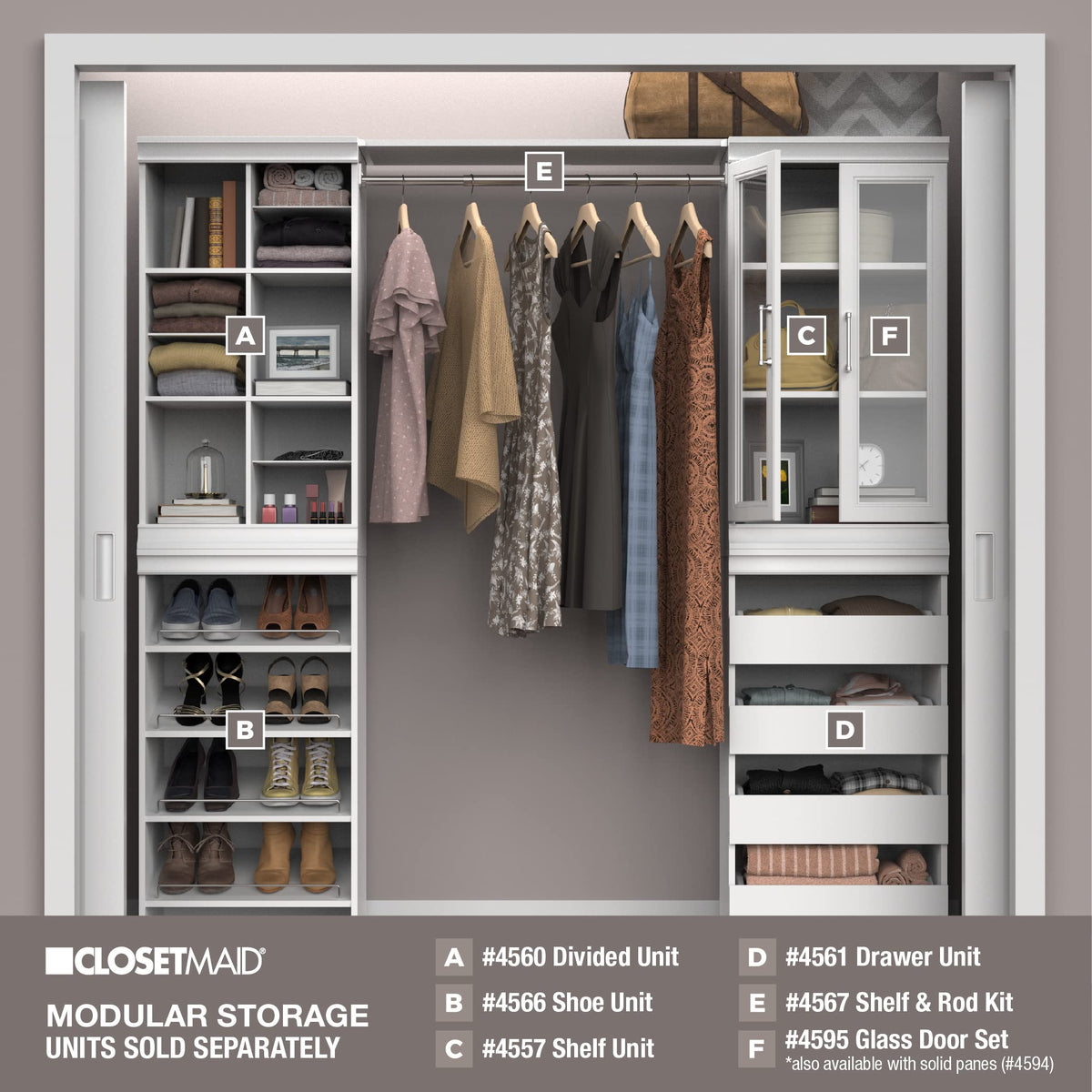 White 4 Drawer Wood Modular Storage Unit W297601
