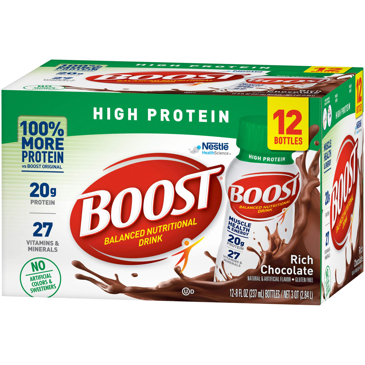 High Protein Nutritional Drink, Chocolate, 8 FL OZ, 12 pk C3953