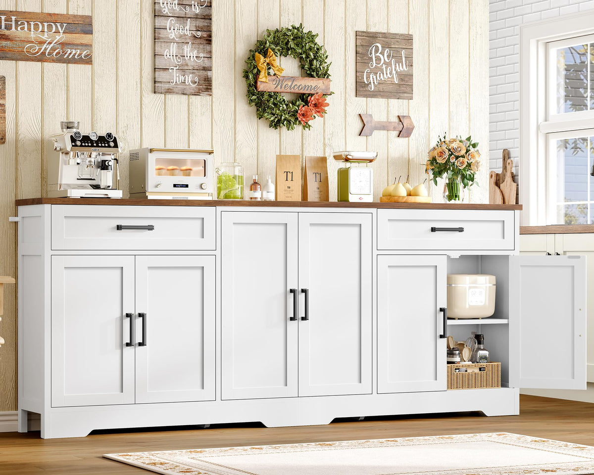 White Buffet Cabinet with Storage S678921