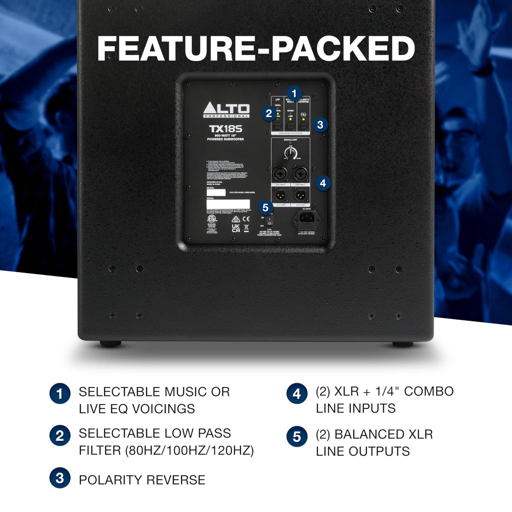 900W 18" Powered PA Subwoofer C40939