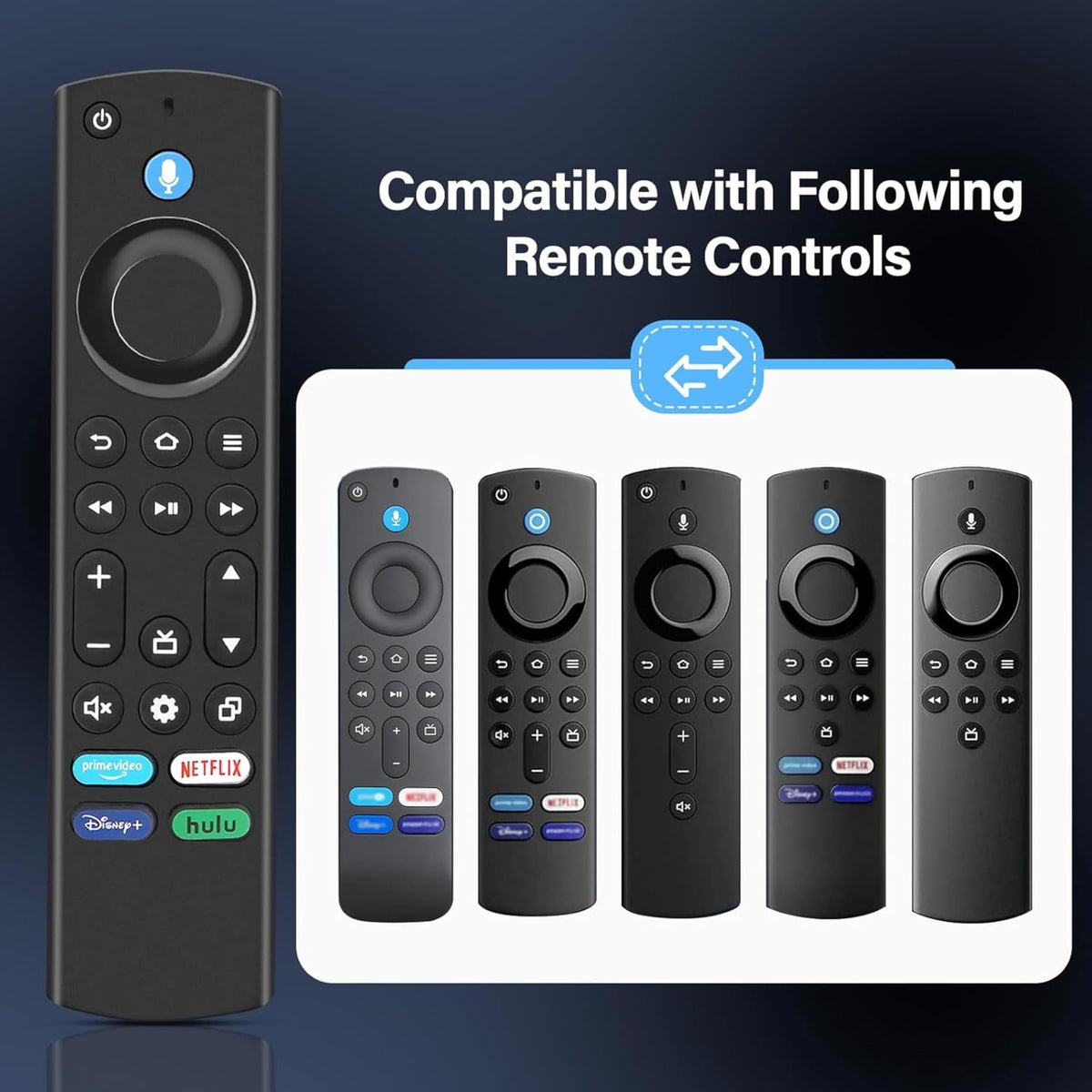 Voice Remote Control for Fire Stick and Cube Smart TVs with 4 App Shortcuts D577972