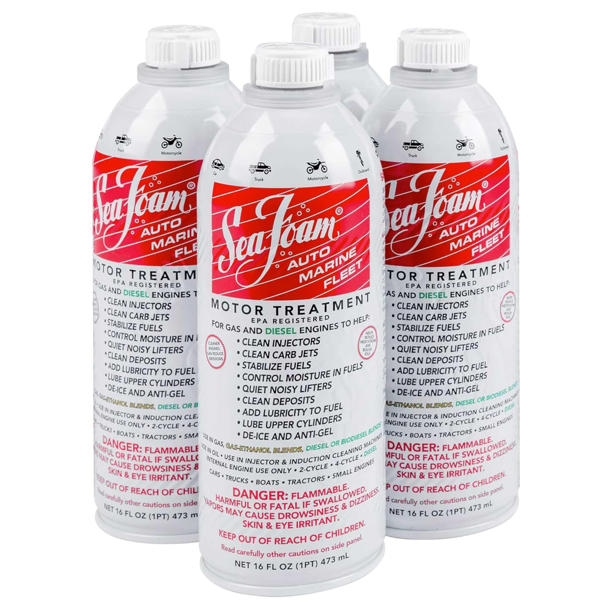Sea Foam Motor Treatment Fuel & Oil Treatment 16 oz Pack of 4 M809052