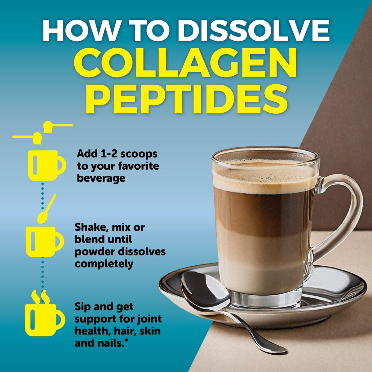 Collagen Peptides Powder - Grass-Fed Hydrolyzed Bovine, Type I & III - 19 g Protein, Unflavored - 1lb T445