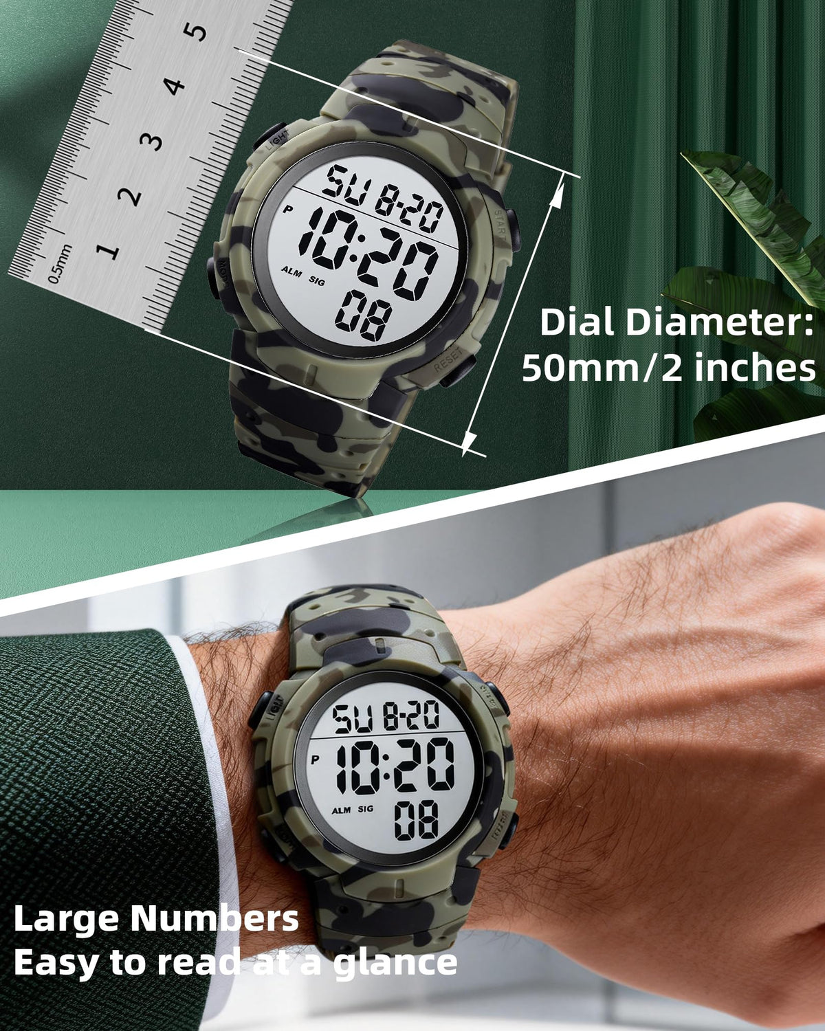 Digital Watch Mens Waterproof Sport Wristwatch B390643