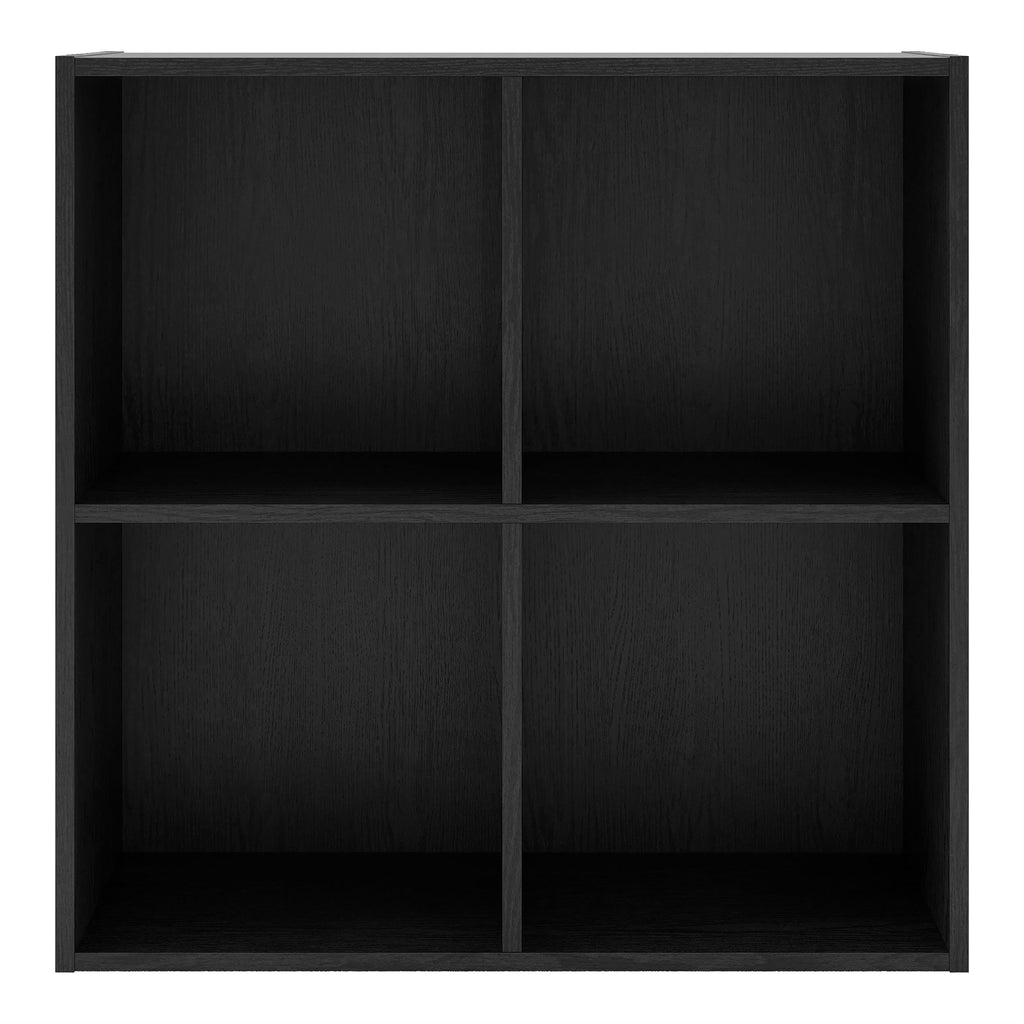 Black 4-Cube Stackable Wood Storage Organizer Shelves P47415
