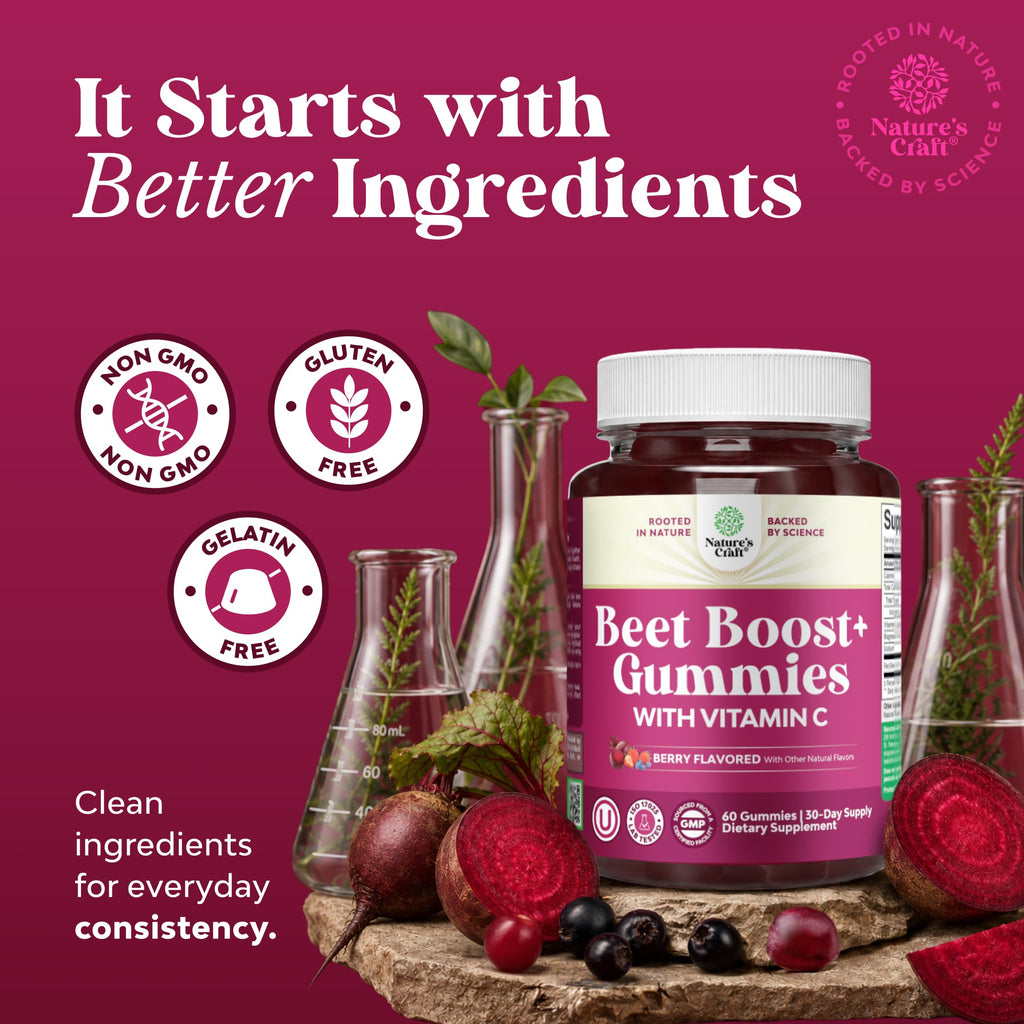 Beet Root Gummies with Vitamin C 60 Ct S340904