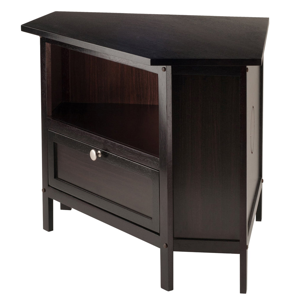 Compact Espresso Corner TV Stand B52801