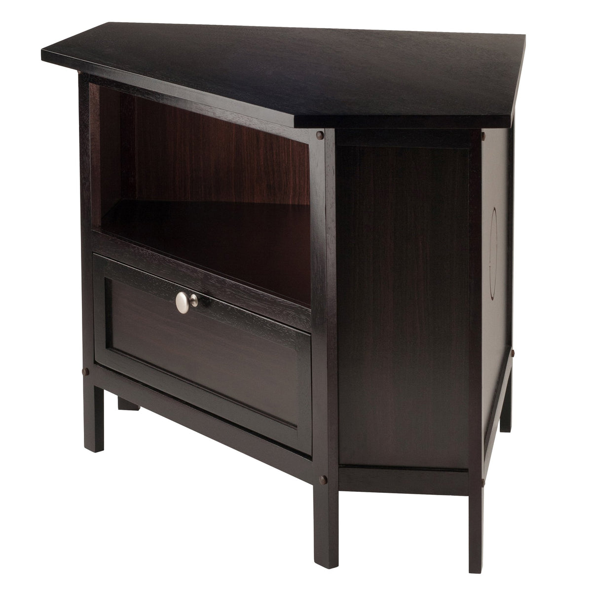 Compact Espresso Corner TV Stand B52801