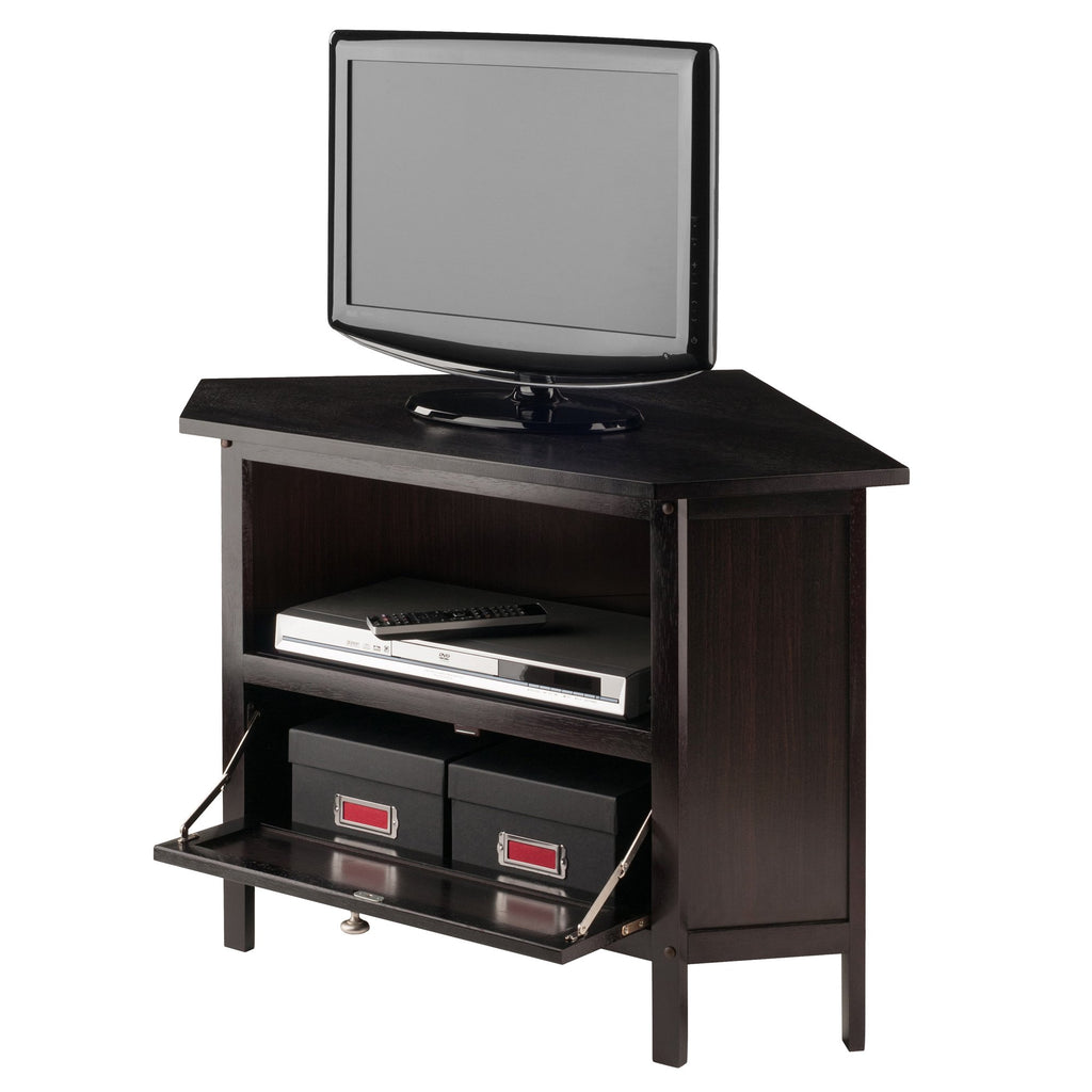 Compact Espresso Corner TV Stand B52801