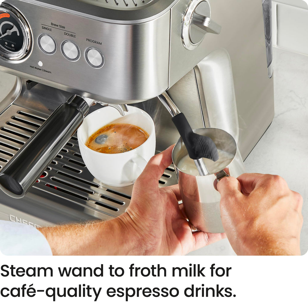 15 Bar Espresso Machine with Milk Frother and Coffee Grinder G7675