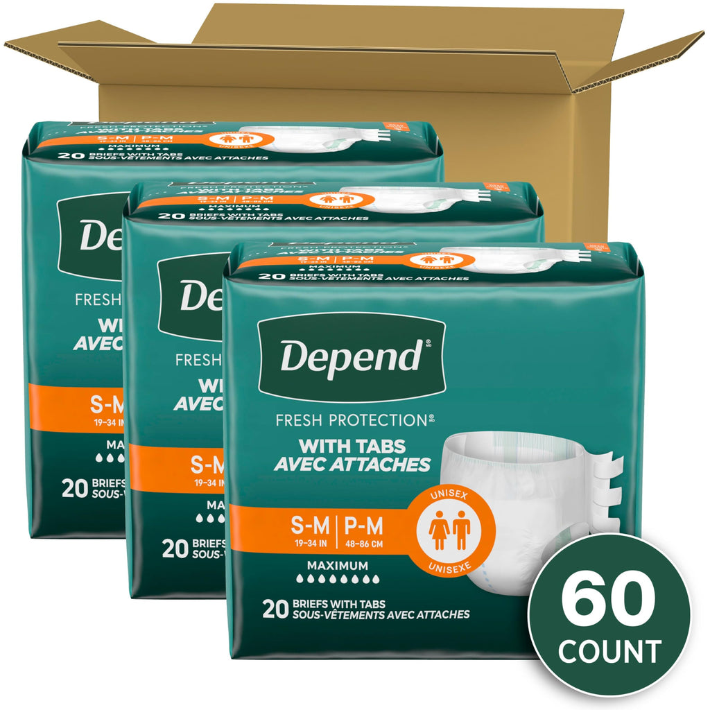 Adult Diapers with Tabs S/M 60 Count I2130