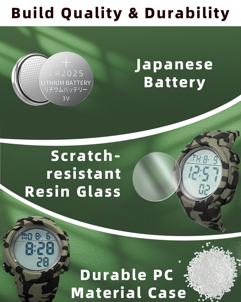 Digital Watch Mens Waterproof Sport Wristwatch B390643
