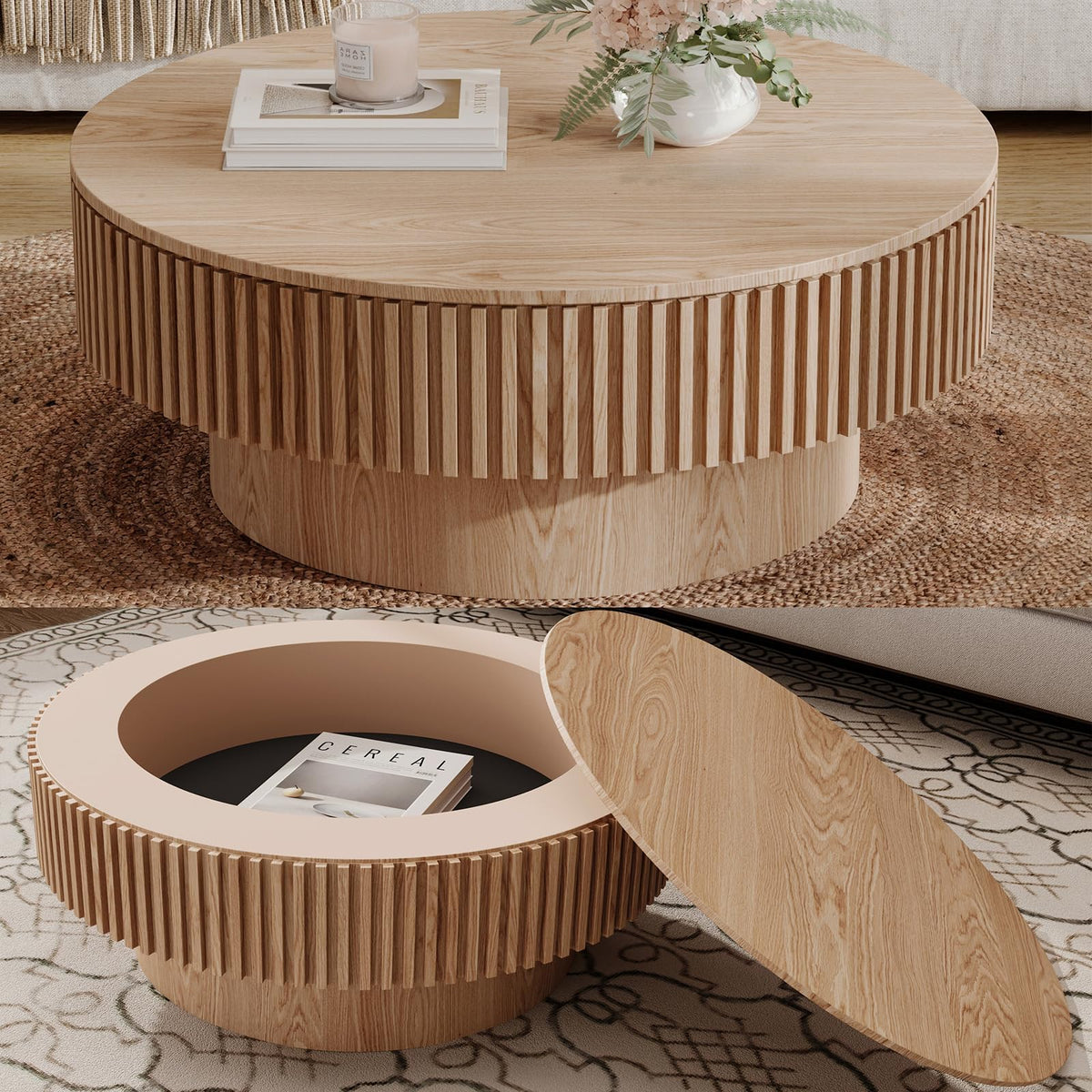 31.5'' Round Coffee Table with Storage Q15105