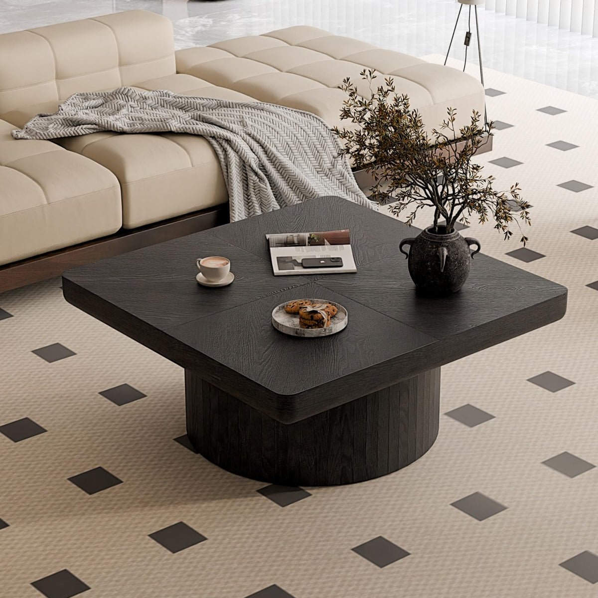 Black Square Coffee Table D748644