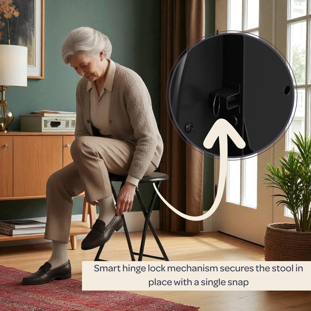 Black 18 Inch Portable Folding Stool G4586