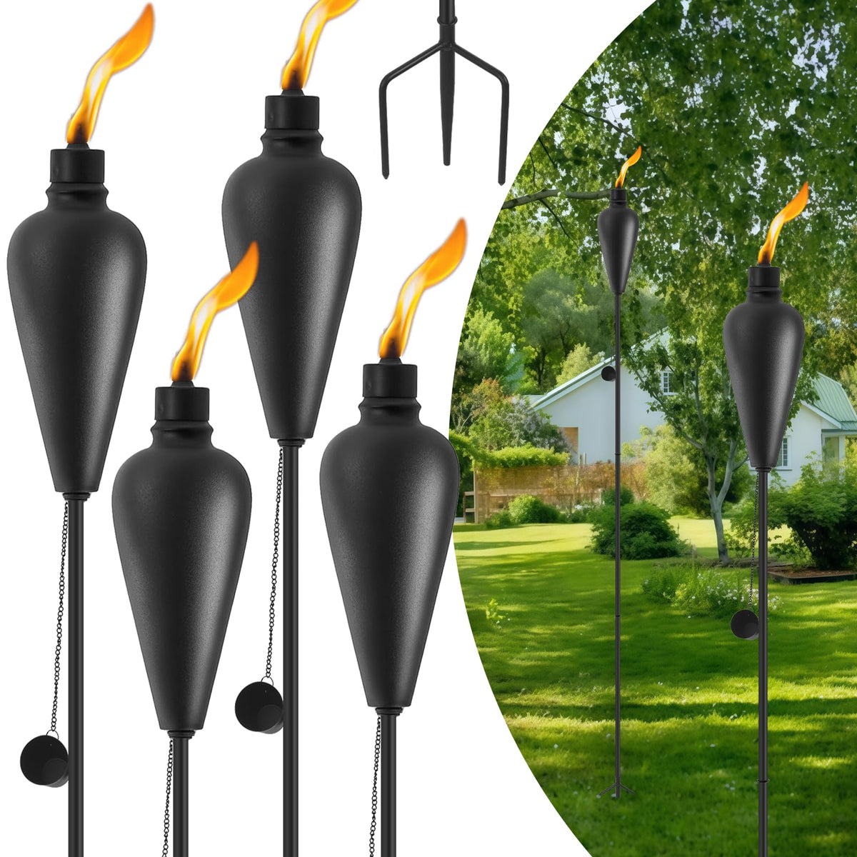6 Pack Citronella Tiki Torches E715