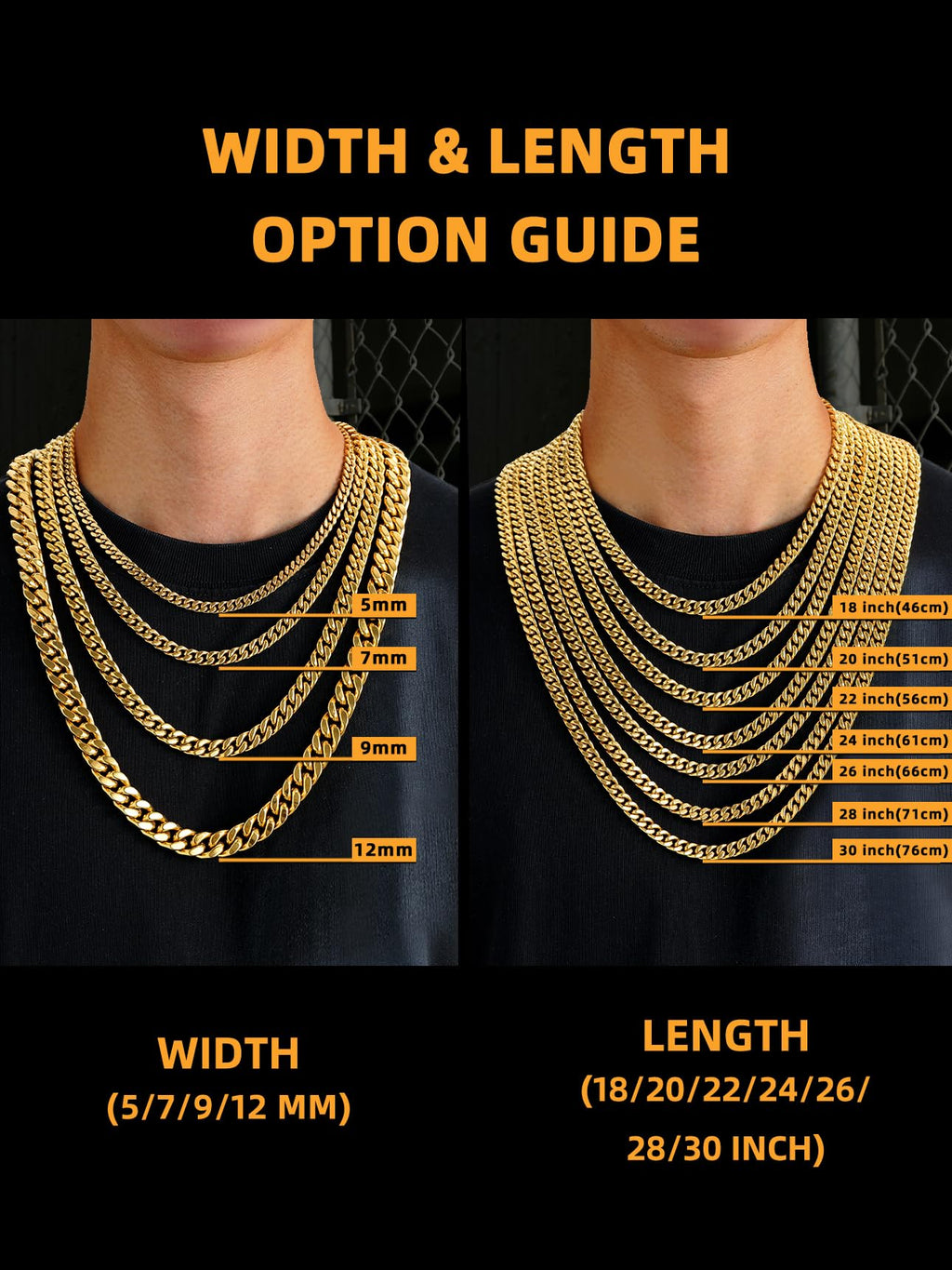 Stainless Steel Cuban Link Chain Necklace I823836